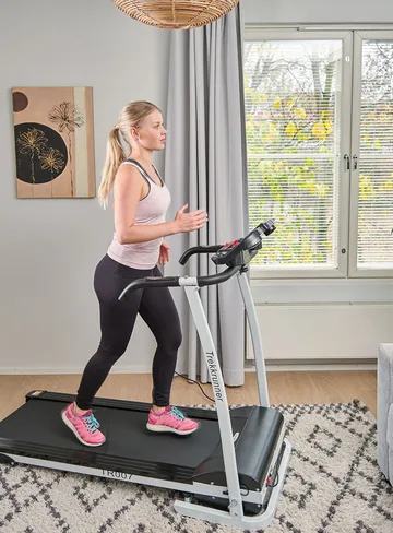 Löpband 1,5hk | Hopfällbart för hemmabruk | Trekkrunner TR007 - Svart/Vit - Sport & fritid - Hemmagym - Träningsmaskiner - Gångband