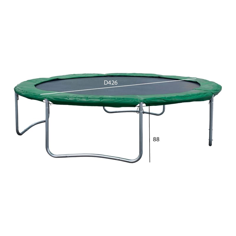 Studsmatta med skyddskant 426 cm - grön kantskydd, svart hoppmatta - Sport & fritid - Lek & sport - Lekredskap & utelek