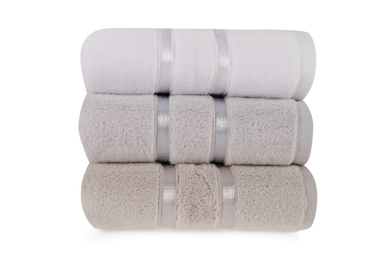 Ashburton Handduk 3-pack - Vit/Ljusblå/Ljusbrun - Textil & mattor - Badrumstextilier - Handduk