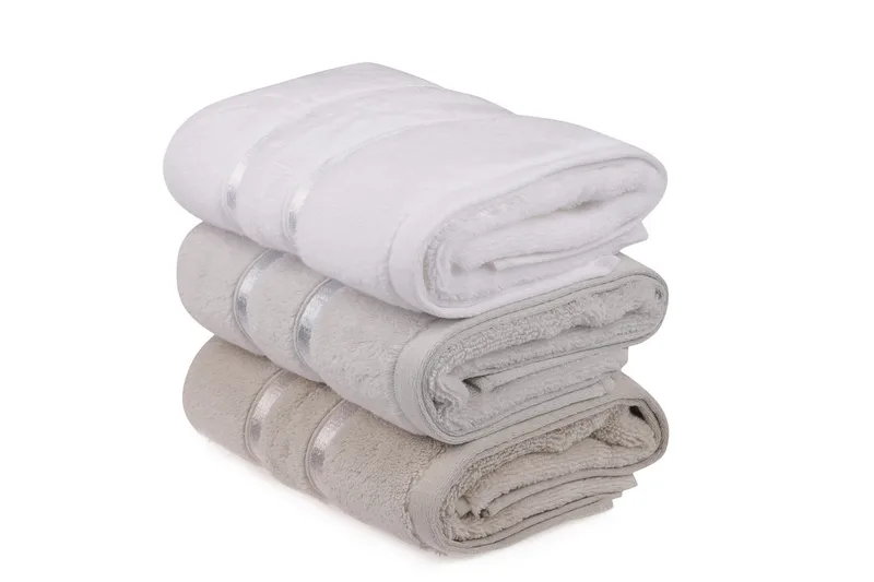 Ashburton Handduk 3-pack, Vit/Ljusblå/Ljusbrun