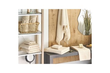 Handduk Atiu set om 9 Beige - Beige - Textil & mattor - Badrumstextilier - Handduk