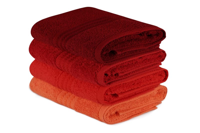 Hobby Handduk 50x90 cm 4-pack, Orange/Röd/Rosa