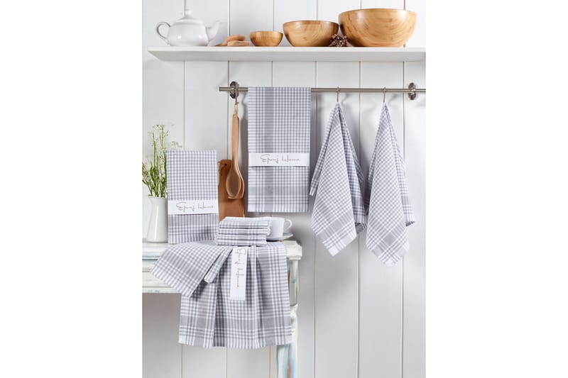 Lympne Tvättlapp 10-pack, Grå/Vit