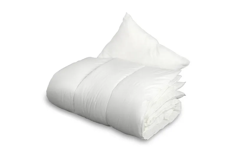 Barntäcke med Kudde Barnvagn/Vagga Basic 70x80 cm, Vit