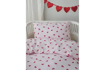 Påslakanset till Spjälsäng 2-Dels Hjärtrud - Rosa - Textil & mattor - Sängkläder - Bäddset & påslakanset - Påslakanset enkelsäng