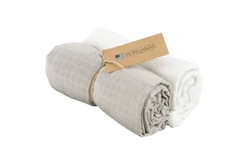 Muslinwrap 2-Pack - Vit/Grå (110 x 110 cm) - Textil & mattor - Filtar, kuddar & plädar - Filtar & plädar