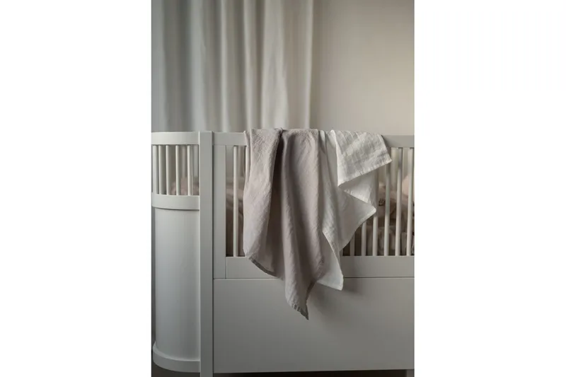 Muslinwrap 2-Pack - Vit/Grå (110 x 110 cm) - Textil & mattor - Filtar, kuddar & plädar - Filtar & plädar