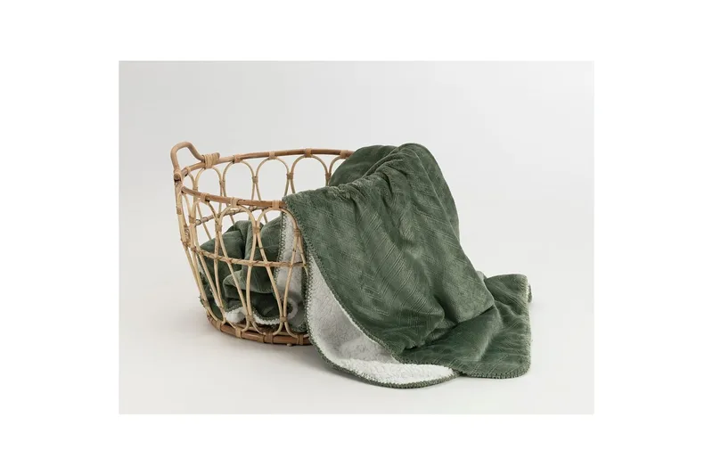 Pläd Sherpa 130 x 170 cm - Grön - Textil & mattor - Filtar, kuddar & plädar - Filtar & plädar