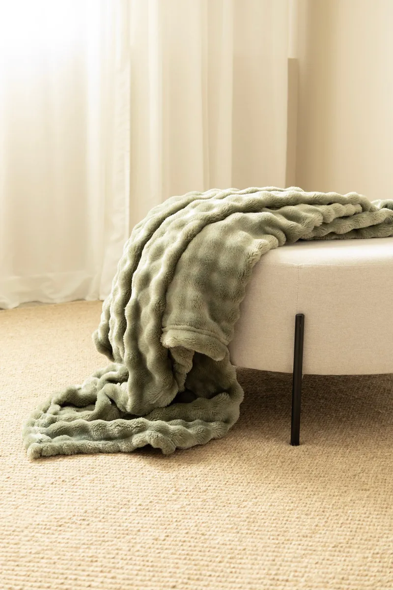 Pläd Pom Pom 130x170 cm, Green