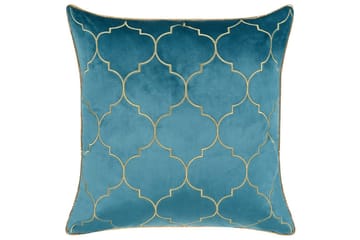 Prydnadskuddar Alyssum set om 2 Blå/guld, Sammet - Blå/guld, Sammet - Textil & mattor - Filtar, kuddar & plädar - Utekudde