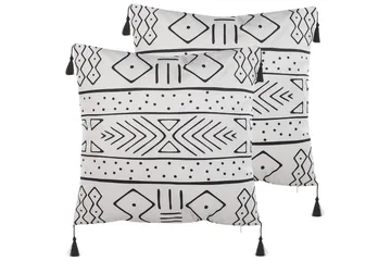 Prydnadskuddar Schefflera set om 2 Fyrkantig - Fyrkantig - Textil & mattor - Filtar, kuddar & plädar - Utekudde