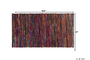 Bartin Matta Rund 160 cm - Flerfärgad - Textil & mattor - Mattor - Modern matta - Bomullsmatta