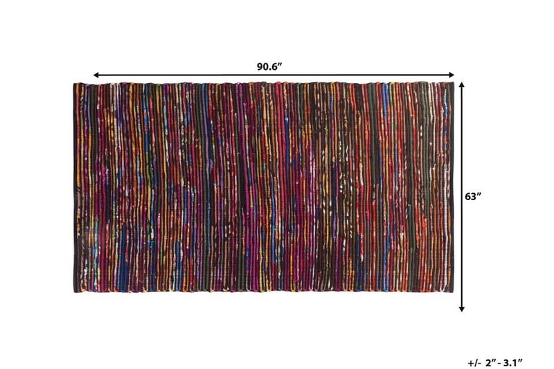Bartin Matta Rund 160 cm - Flerfärgad - Textil & mattor - Mattor - Modern matta - Bomullsmatta