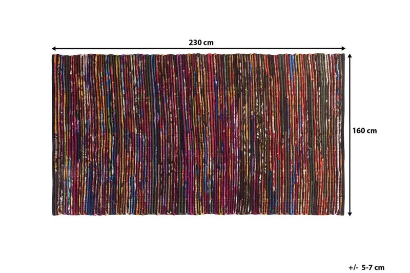 Bartin Matta Rund 160 cm - Flerfärgad - Textil & mattor - Mattor - Modern matta - Bomullsmatta