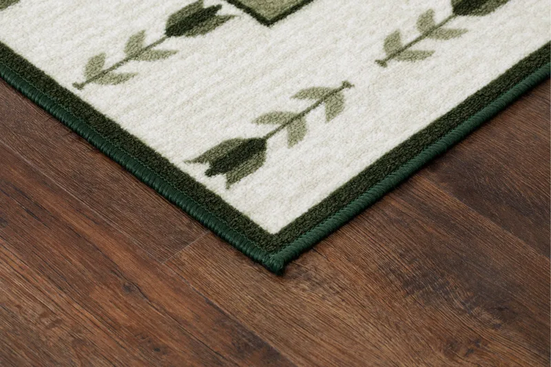 Tulpan Flatvävd Matta 80x150 cm - Grön - Textil & mattor - Mattor - Flatvävda mattor