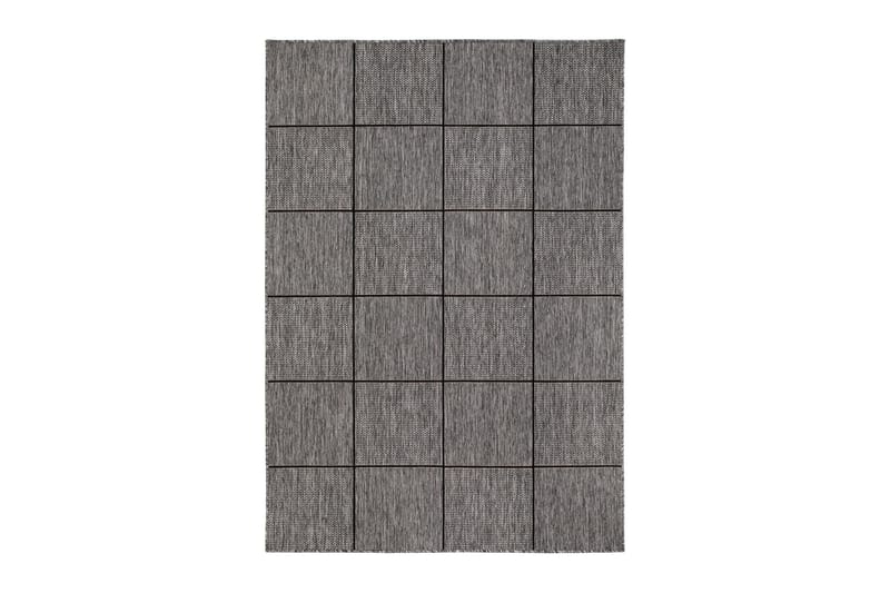 Madrid Square Flatvävd Matta 160x230, Grå/Svart