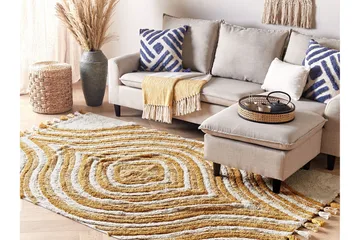 Bingol Ryamatta 140x200 cm - Gul - Textil & mattor - Mattor - Modern matta - Bomullsmatta