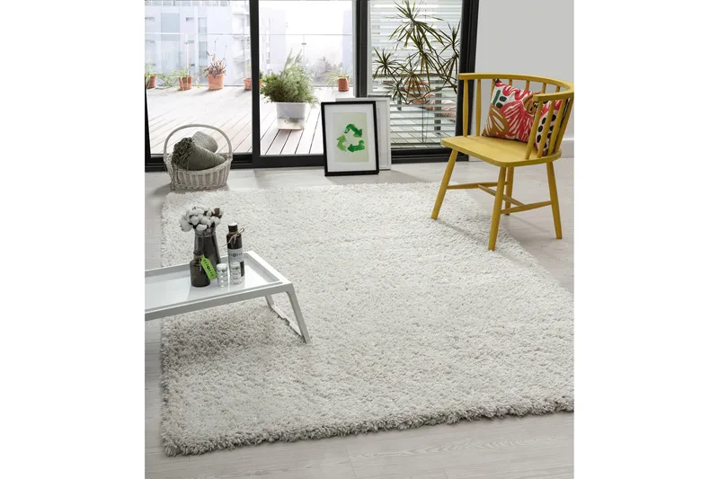 Floki Ryamatta 160x230 cm Rektangulär - Vit - Textil & mattor - Mattor - Modern matta - Ryamatta & luggmatta