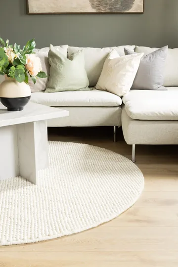 Handvävd Matta Bubble Rund 240 cm - Creme - Textil & mattor - Mattor - Modern matta - Ullmatta