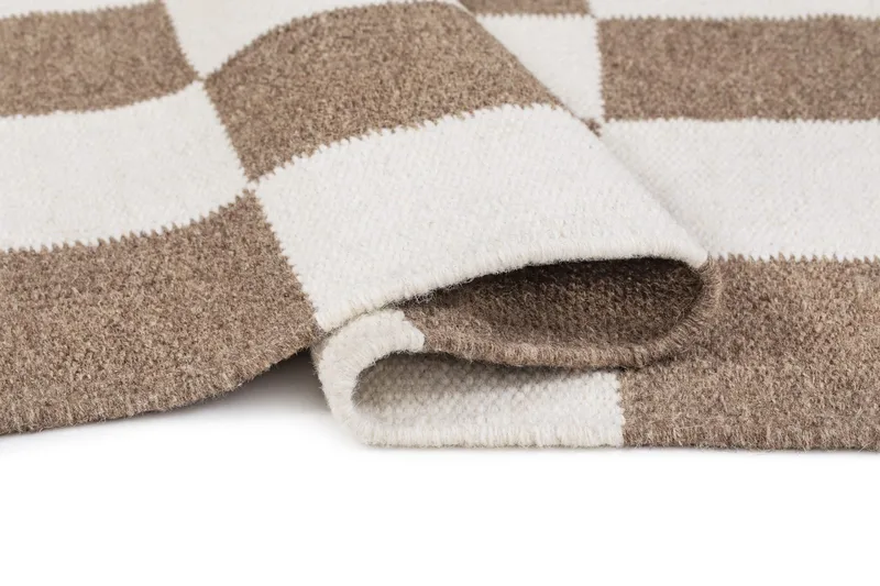 Handvävd Matta Nordic Check 140x200 cm - Choklad - Textil & mattor - Mattor - Modern matta - Ullmatta