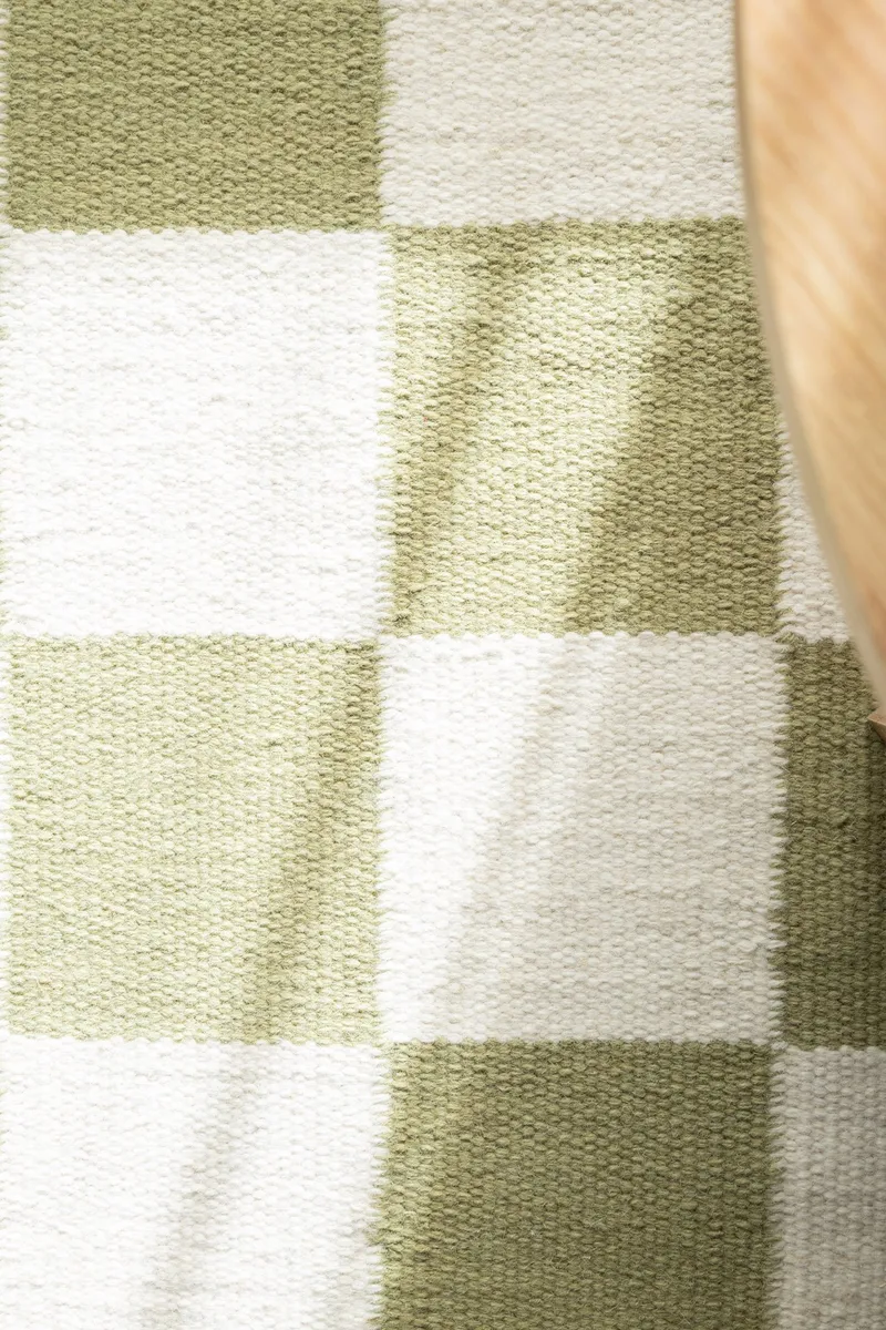 Handvävd Matta Nordic Check 200x300 cm - Grön - Textil & mattor - Mattor - Modern matta - Ullmatta