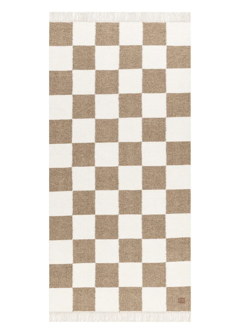 Handvävd Matta Nordic Check 75x200 cm, Choklad