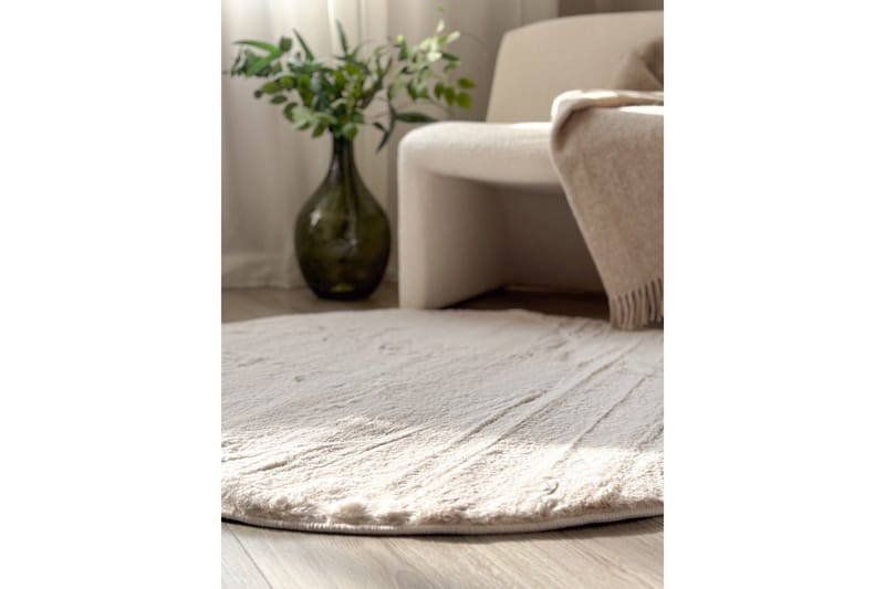 Heaven Rund Ryamatta & Luggmatta 120 cm - Natur - Textil & mattor - Mattor - Modern matta - Ryamatta & luggmatta
