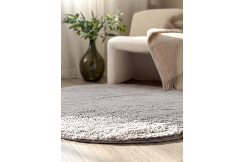 Heaven Stor Rund Ryamatta & Luggmatta 200 cm - Grå - Textil & mattor - Mattor - Modern matta - Ryamatta & luggmatta