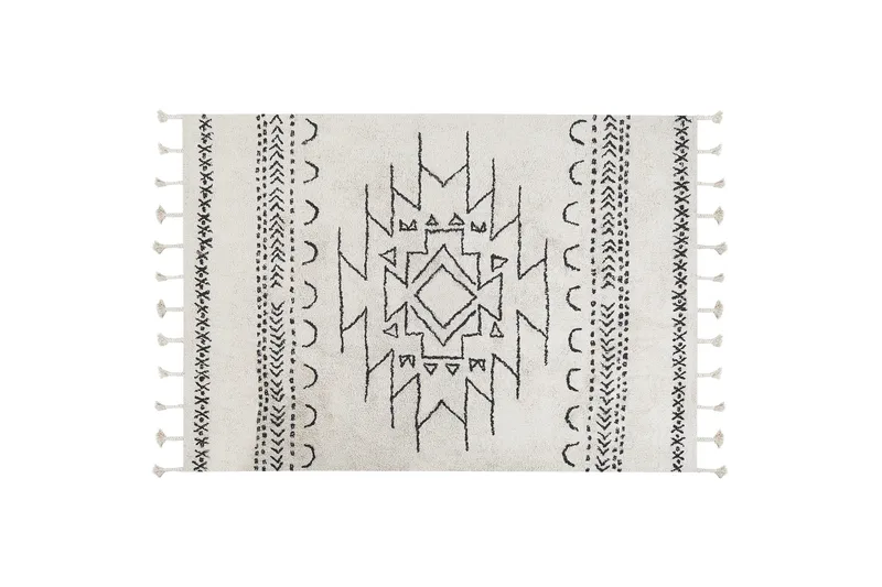 Khouribga Bomullsmatta 140x200 cm, Svart/Vit