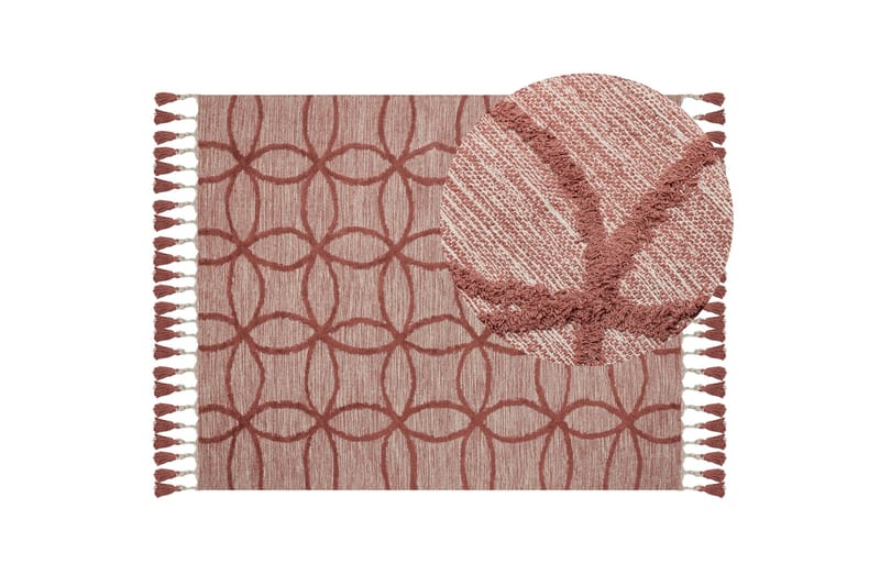 Kirsehir Bomullsmatta 160x230 cm - Röd - Textil & mattor - Mattor - Modern matta - Bomullsmatta