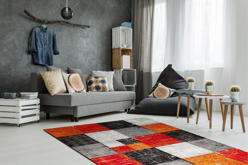 London Square Friezematta 160x230 - Röd/Orange - Textil & mattor - Mattor - Modern matta - Wiltonmattor