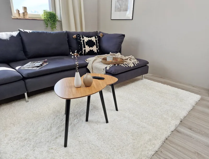Lounge Ryamatta 133x190 cm Rektangulär - Vit - Textil & mattor - Mattor - Modern matta - Ryamatta & luggmatta