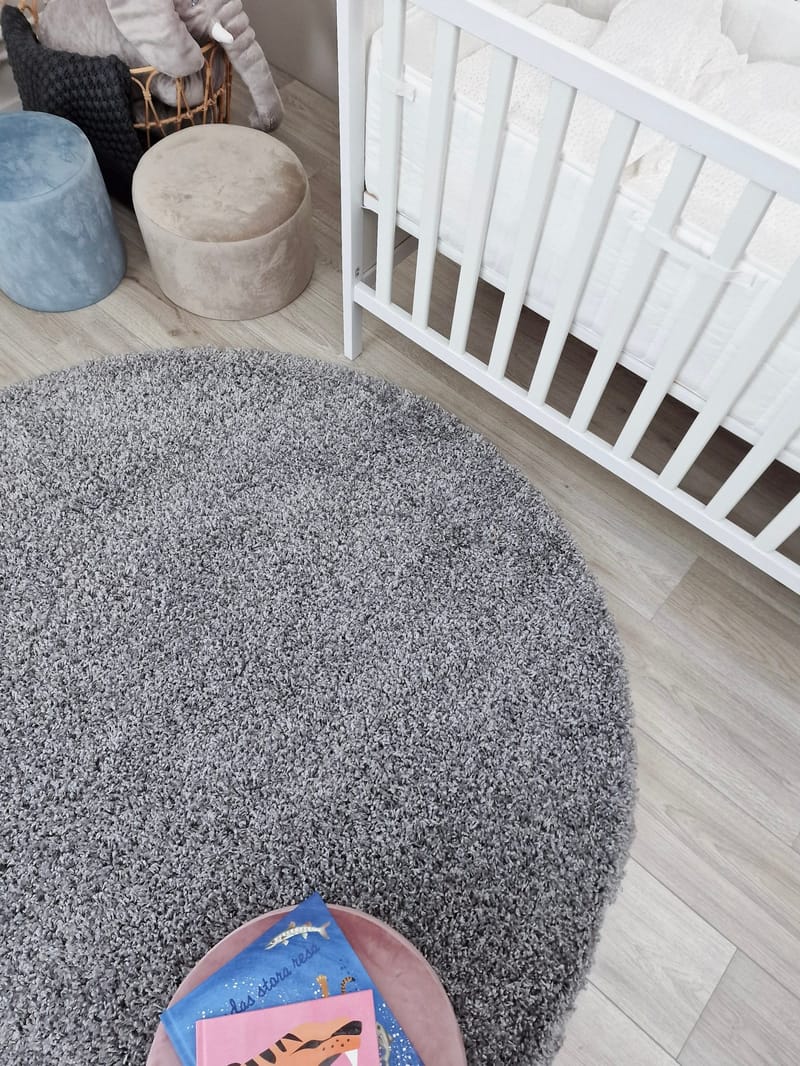 Lounge Ryamatta 240 cm Rund - Silver - Textil & mattor - Mattor - Modern matta - Ryamatta & luggmatta