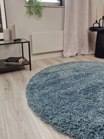 Lounge Ryamatta 240 cm Rund - Petrolblå - Textil & mattor - Mattor - Modern matta - Ryamatta & luggmatta