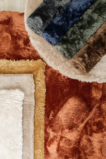 Maskinvävd Matta Novelle Kravdratisk 240x240 cm - Koppar - Textil & mattor - Mattor - Modern matta - Ryamatta & luggmatta