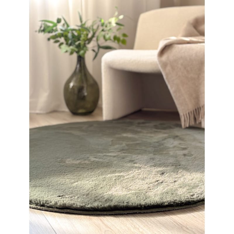 Ryamatta Heaven Rund - 200x200 cm, Grön - Textil & mattor - Mattor - Modern matta - Ryamatta & luggmatta