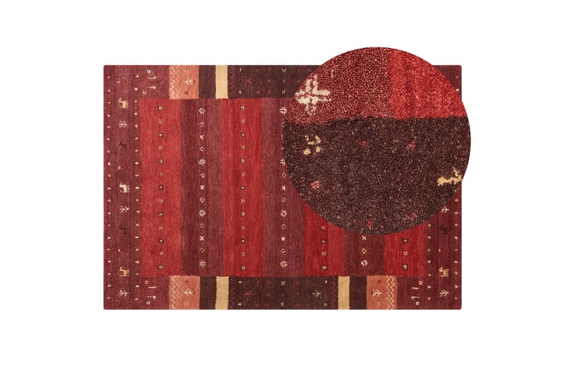 Sinanli Ryamatta 140x200 cm - Röd - Textil & mattor - Mattor - Modern matta - Ullmatta