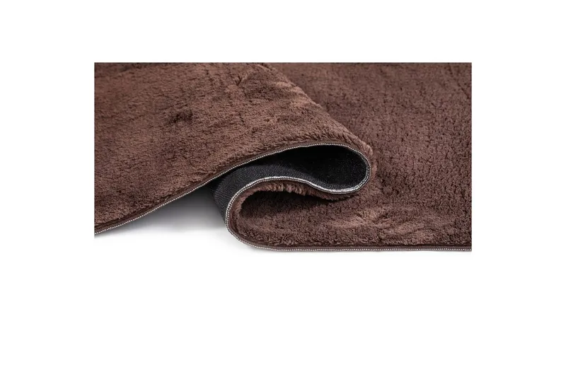 Tvättbar Matta Soft Rund, 120x120 cm, Choklad