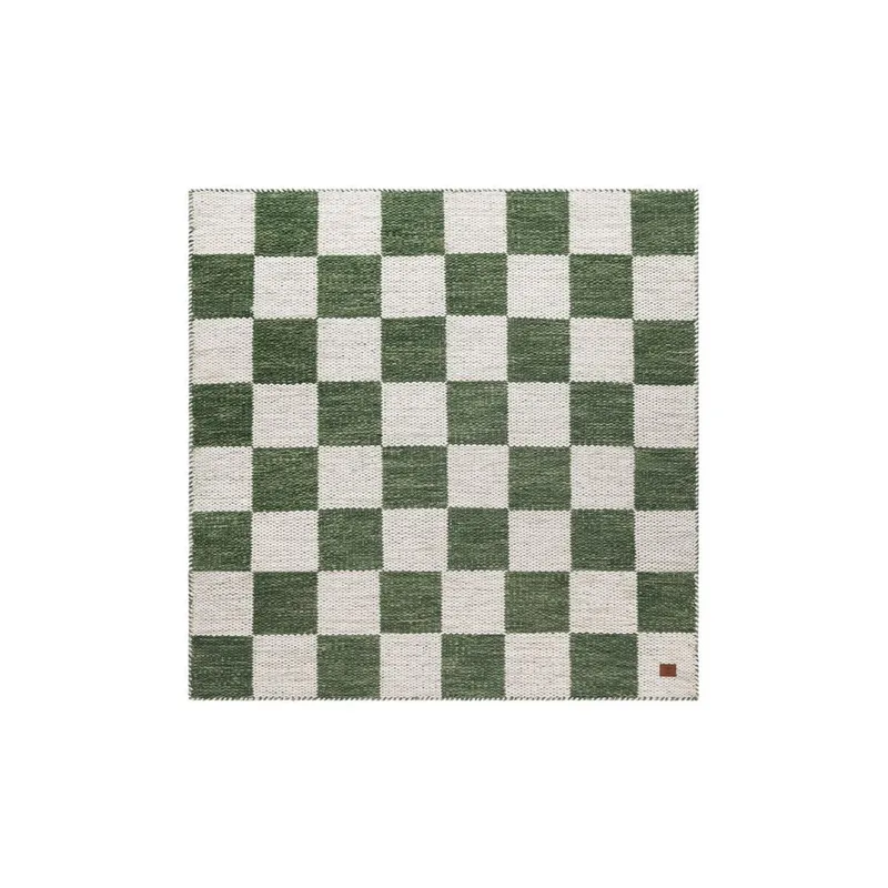Ullmatta Chessie Kvadrat, 200x200 cm, Smaragdgrön