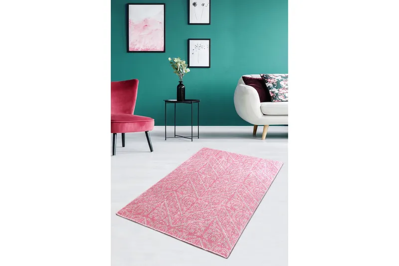 Assaggie Matta 160x230 cm, Rosa/Sammet