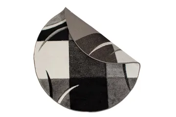 London Patch Friezematta Rund 200 - Svart - Textil & mattor - Mattor - Modern matta - Wiltonmattor