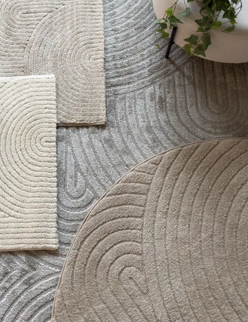 Maskinvävd Matta Genova Zen Rund 120 cm - linne - Textil & mattor - Mattor - Modern matta - Wiltonmattor