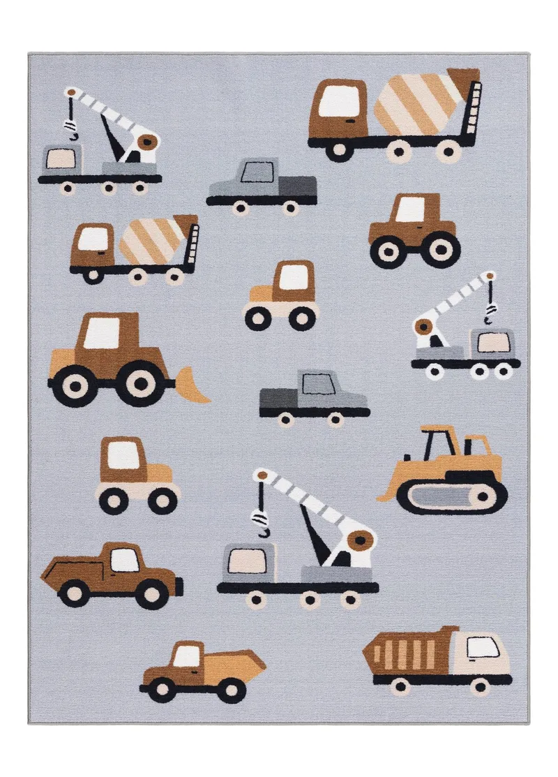 Maskinvävd Matta Play Wheels 140x200 cm, grå