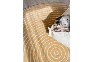 Wiltonmatta Hawaii Circle 200x200 cm, Gul - 200x200 cm, Gul - Textil & mattor - Mattor - Små mattor