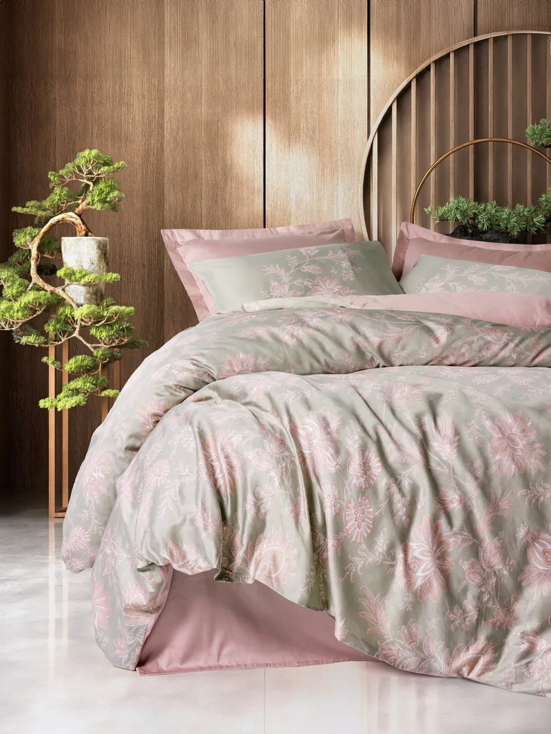 Osvian Bäddset 140x200 cm - Puder - Textil & mattor - Sängkläder - Bäddset & påslakanset