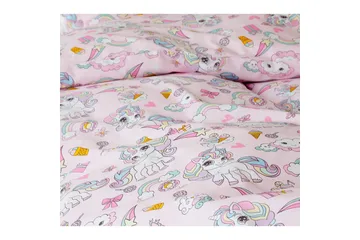 Påslakanset Enkelsäng 2-Dels Enhörning - Rosa - Textil & mattor - Barntextilier - Barnsängkläder - Spjälsäng sängkläder - Lakan spjälsäng