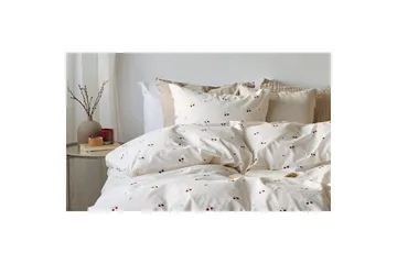 Påslakanset Enkelsäng 2-Dels Körsbär Sand - Textil & mattor - Sängkläder - Bäddset & påslakanset