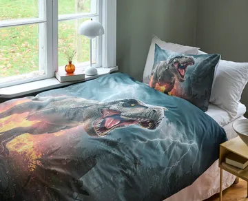 Påslakanset Enkelsäng 2-Dels Set Dinosaur - Textil & mattor - Sängkläder - Bäddset & påslakanset