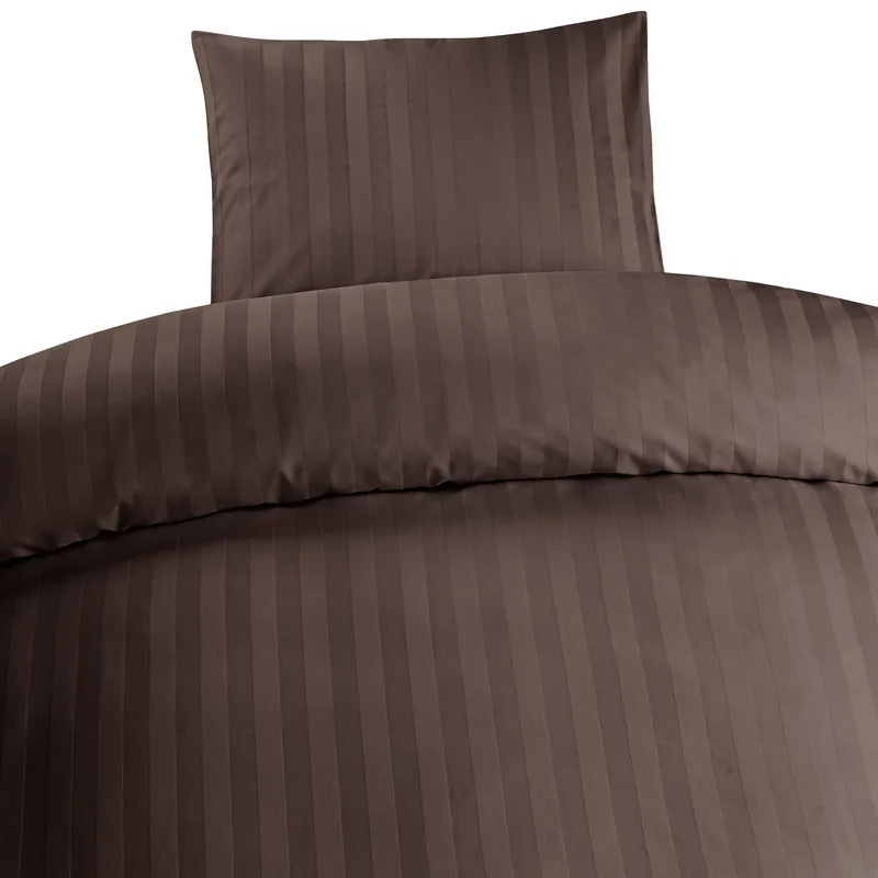 Påslakanset Enkelsäng 2-Dels Set Satin, Brun