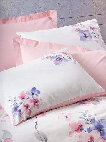 Suehiro Bäddset 240x220 cm - Rosa Vit Lila - Textil & mattor - Sängkläder - Bäddset & påslakanset